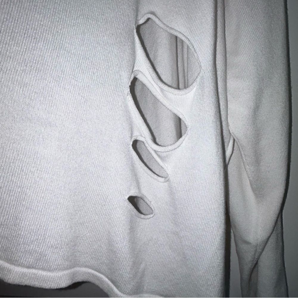 Planet Hole Long Sleeve Asymmetrical Top - Picture 2 of 6